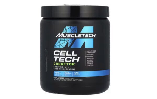Muscletech Cell-Tech Creactor – Creatine HCl + Free-Acid Creatine | Unflavored | 120 Servings