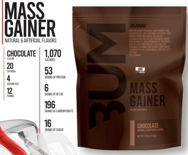 img_0979-3 Raw CBUM Series Mass Gainer Protein Powder - Chocolate (12 lbs)