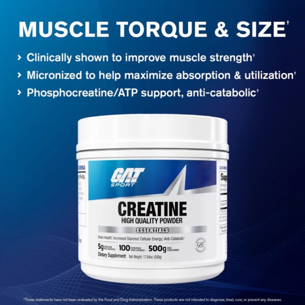 img_1198 GAT Sport Creatine Monohydrate – 500g (100 Servings) 5g Per Serving